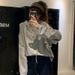 American-style Real-shot Spring And Autumn Korean Version Off-shoulder Long-sleeve Women's Hooded Thin Sweatshirt,_ecoleips.com