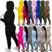 Women's Fleece Lined Hooded Tracksuit Set Soft Warm Two Piece Outfit for Fall Winter 15 Colors Available_ecoleips.com