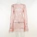 Sheer Mesh Party Dress With Glitter Threads – Sleeveless Bodycon Mini Dress For Night Out (Black/Pink/White)_ecoleips.com