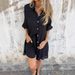 2025 Cross-Border European And American New Women's Casual Solid Color Cotton Linen Shorts Long Sleeve Wrinkle_ecoleips.com