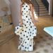 Comfortable Elegant Polka Dot Print Halter Neck Sleeveless Top And Cake Skirt Set for Women European American Style 2026 Foreign Trade_ecoleips.com