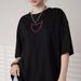 Pure Cotton Printed Top For Students 2025 New Summer Korean Style Black Loose Versatile Short Sleeve Ins_ecoleips.com