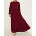 Women's Clothing Muslim Women's Spring And Autumn New Fashion Elegant Long Sleeved Solid Color Dress Long Robe_ecoleips.com