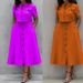 Women's Solid Color Commuter Style Pant Set Single Breasted Long Skirt Spring New Arrival European And American Clothing Short Sleeved 2026_ecoleips.com