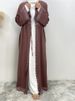 New Hot Diamond Ramadan Clothing With Belt Women's Dress Muslim Eid Abaya Luxury Arabic Fashion Kaftan Modest Caftan Marocain_ecoleips.com
