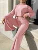Women's Clothing casual fashion long sleeved hooded sweatshirt wide leg pants two piece set_ecoleips.com