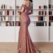 2025Cross border new sequins temperament commuting solid color mid waist one shoulder temperament solid color banquet long skirt evening dress_ecoleips.com