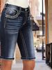 Women's Slimming Casual Denim Jeans 2025 European American Style Cross-Border Embroidered Cotton Polyester Spring/Autumn Summer_ecoleips.com