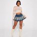 Women's Clothing Denim Pleated Mini Skirt Frayed Edges European And American Style Women's Bottoms_ecoleips.com