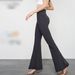 Women's Clothing Slimming Shark Pants Black Yoga Flare Pants Casual Fitness Outerwear Thin Summer New Style Polyester_ecoleips.com