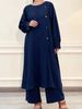 Hot Selling Top And Pants Set, Ethnic Suit, Solid Color Button, Traditional Suit_ecoleips.com