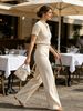Loose Short Sleeve Knit Jacket, Soft Skin-friendly Blouse_ecoleips.com