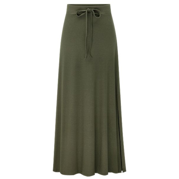 Women's Clothing Plus Size Women's Fashion Knitted Skirt 200 Pounds High Waist Medium And Long Slit A Line Skirt Elastic Over The Knee_ecoleips.com