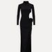 Verve 2025 Sexy Hot Girl Women's Hollow Out Socialite Evening Elegant Three-Dimensional Floral High Neck Dress_ecoleips.com