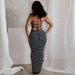 Summer New Arrival Women's Backless Tie-Up Halter Neck Striped Dress High Elasticity European American Style Spring/Autumn Regular Size_ecoleips.com