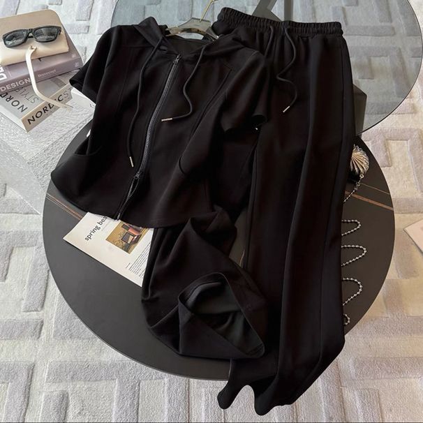 Women's Clothing Summer New Short Sleeve Fashionable Casual Age Reducing Wide Leg Pants Two Piece Suit_ecoleips.com