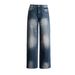 26ss| 2026 American Retro Washed Distressed Drapey Spring-summer Versatile Floor-length Everyday Denim Pants New Style_ecoleips.com