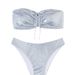 Women's Clothing Sexy Bikini Swimsuit Trendy Minimalist Vacation Drawstring Swimwear Polyester Fabric With Chest Pad No Steel Support_ecoleips.com