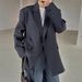 Korean-style Ins Autumn New Diagonal Button Striped Blazer With A Stylish Loose Silhouette And Back Slit Casual Jacket_ecoleips.com