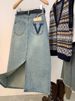 Women's Clothing Early Spring Light Blue Back Slit Skirt Denim Skirt Women New High Waist Slim Fit Medium Length Hip Skirt_ecoleips.com