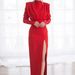 Women's Clothing Spring And Summer New Summer Fashion Dress High Neck Pullover Slit Long Skirt_ecoleips.com