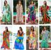 European And American Style Rayon Printed Beach Sun Protection Shirt Loose Dress Women's Bikini Swimsuit Cover up Cross Border E-Commerce_ecoleips.com