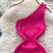 Women's Green One Shoulder Stretchy Knit Mini Dress Ribbed Bodycon Sleeveless Sexy Summer Party Night Club Vacation Dress_ecoleips.com