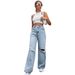 Women's Clothing Trendy Denim Trousers Women's Clothing Hot Sale Casual Fashion Ripped Trousers_ecoleips.com