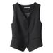 Women's Clothing fashion waist short vest jacket in summer high-end temperament V-neck white suit vest_ecoleips.com
