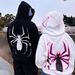 AC574 European And American Style Unique Dark-toned Women's Hoodie With Spider Print, New Early Spring Street Fashion_ecoleips.com