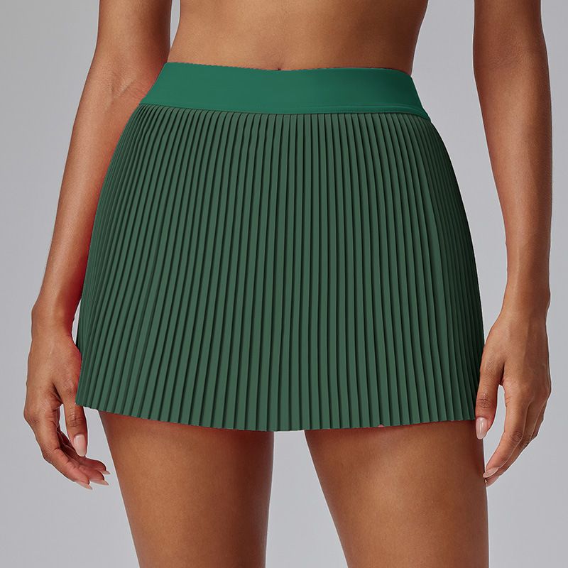 Caijue Women's Fitness Sports Set Outdoor Badminton Tennis Apparel with Lapel Top And Running Skirt for Running_ecoleips.com