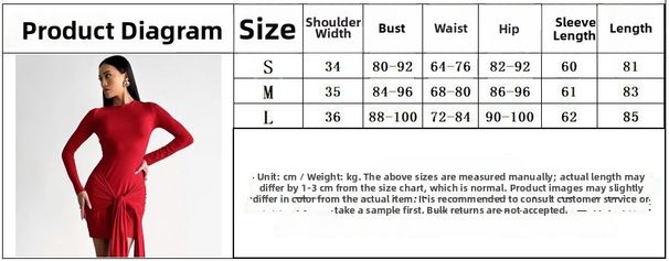 Summer Women's Long Sleeve Bodycon Dress Solid Color Elegant Slim Fit Fashion Ribbon European American Cross Border Style_ecoleips.com