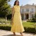 Women's Elegant Sleeveless Long Dress Lace Trimmed Slimming Waist Floral Print Vacation Style Autumn Clothing for Women_ecoleips.com