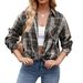 2025 New Autumn Winter Women's Casual Fashion Loose Plaid Shirt For Girls_ecoleips.com
