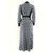 Muslim Houndstooth Long Sleeve Jacket Fashion Dress Set_ecoleips.com