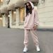 Women’s Clothing Autumn And Winter New Fashion Solid Color Hooded Sweatshirt Casual Two Piece Suit For Women_ecoleips.com