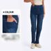 High-Waisted Stretchy Denim Workout Pants For Women – Distressed & Ripped Details, Multi-Pocket, Breathable Yoga & Running Pants_ecoleips.com
