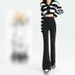 Women's High-Waisted Flared Pants – Winter Fleece-Lined Stretchy Bootcut Pants With Ultra-Drape Fabric (Black/Grey, Regular & Long Length)_ecoleips.com