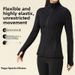Women's Slim-Fit Yoga Jacket - Breathable Long Sleeve Workout Top For Running, Gym & Outdoor Activities | Lightweight Stretchable Fabric_ecoleips.com