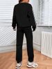 Women's Casual Sportswear Set Letter Print Crew Neck Sweatshirt And Trousers Trendy European American Style 9019 Print New_ecoleips.com