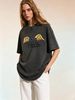 Retro Street Style Oversized Tee, Vintage Washed Unisex T-Shirt For Comfortable Everyday Wear_ecoleips.com