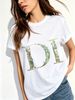 Women Casual Crew Neck Short Sleeve T-Shirt, Vintage Forest Cartoon DI Letter Graphic Loose Fit Black Tee Summer Daily Basic Tops_ecoleips.com