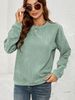 Women's Corduroy Sweatshirt Casual Round Neck Pullover_ecoleips.com