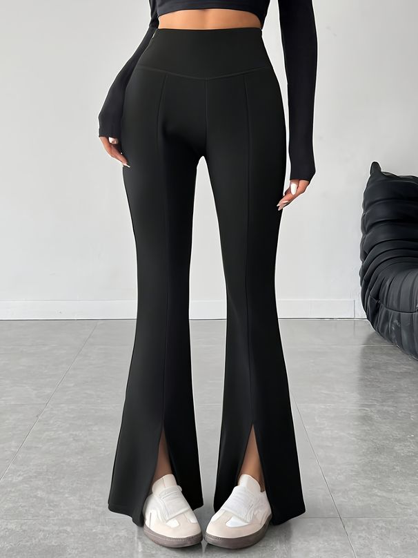 Nude-feel Wide-leg Pants That Lift The Buttocks, High-waisted Athletic/fitness Pants, Casual Bell-bottom Pants._ecoleips.com