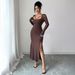 Elegant Lace Bodycon Dress – Women’s Sexy Wrap Dress (Stretch & Breathable) – Evening & Party Wear_ecoleips.com
