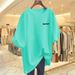 Women's White Loose Short Sleeve T-Shirt Oversized Mid-Length Summer Top Trendy Pink Style New Instagram Favorite_ecoleips.com