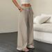 Women's Straight Leg Trousers - Classic Casual Pants In Solid Colors For Everyday Wear_ecoleips.com