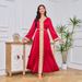 Verve 011 Dubai Long Robe Gold Embroidered Lace Fashion Muslim Women's Dress_ecoleips.com