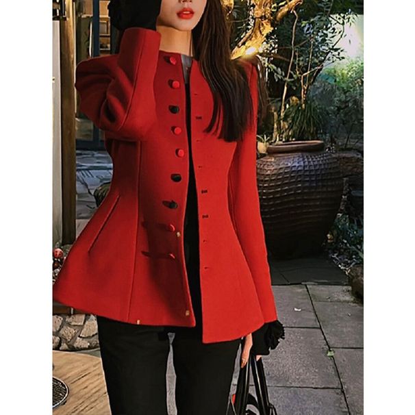 Women's Clothing High End And Beautiful Rich Girl Christmas And New Year Outfit Red Waist Skirt Woolen Coat Winter_ecoleips.com