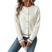Cable Knit Cardigan – Oversized Viscose Blend Open Front Sweater (S-XL, White, Spring/Autumn Elegant Layering Piece)_ecoleips.com